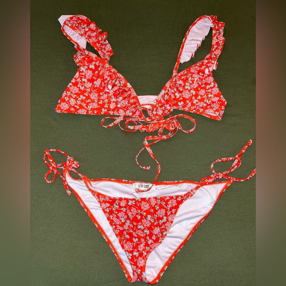 12th Tribe red floral swimsuit -never been worn